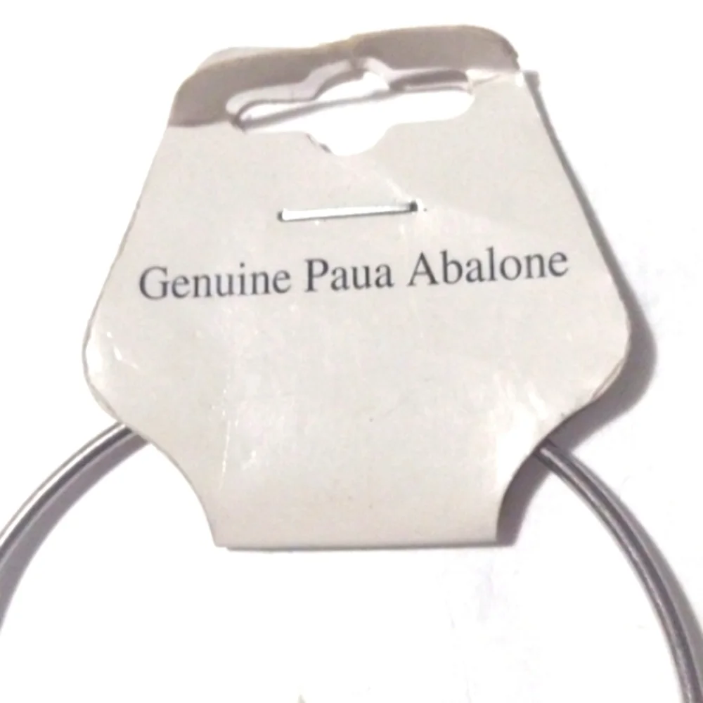 DARLENE SHELLS, INC. GENUINE PAUA ABALONE SEAHORSE BANGLE DANGLE BRACELET-NWT